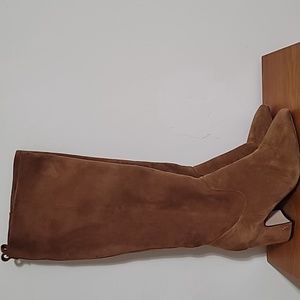 Sam Edelman knee high cognac suede boots.